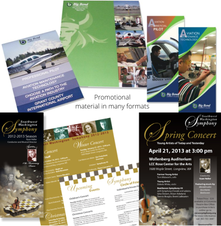 Promotional  material in many formats